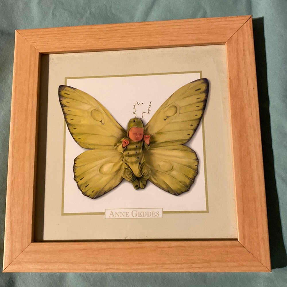 🦋🦋 Anne Geddes Framed Print 7”X7”🦋🦋